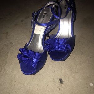 Blue high heels
